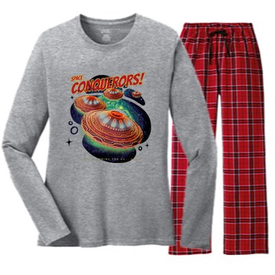 Space Conquerors Women's Long Sleeve Flannel Pajama Set 