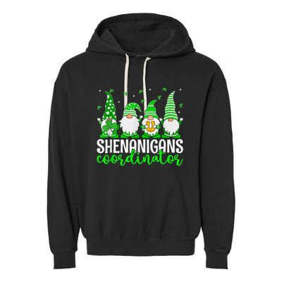 Shenanigans Coordinator St Patricks Day Gnomes Green Proud Garment-Dyed Fleece Hoodie