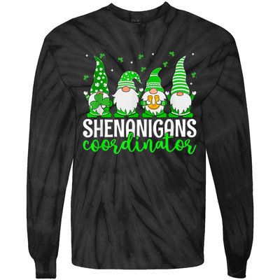 Shenanigans Coordinator St Patricks Day Gnomes Green Proud Tie-Dye Long Sleeve Shirt