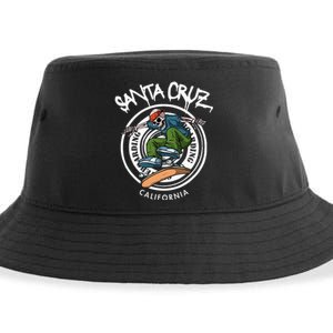 Santa Cruz Skater Laid Back California Skeleton Skateboarder Sustainable Bucket Hat