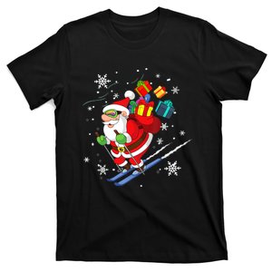 Santa Claus Skiing Christmas Merry Xmas Ski Sport Lovers T-Shirt