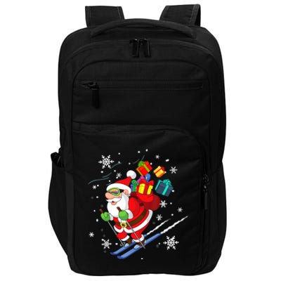 Santa Claus Skiing Christmas Merry Xmas Ski Sport Lovers Impact Tech Backpack