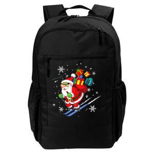 Santa Claus Skiing Christmas Merry Xmas Ski Sport Lovers Daily Commute Backpack