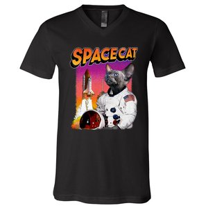 Space Cat V-Neck T-Shirt