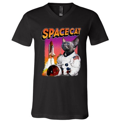 Space Cat V-Neck T-Shirt