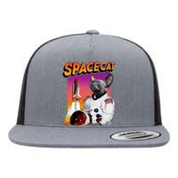 Space Cat Flat Bill Trucker Hat