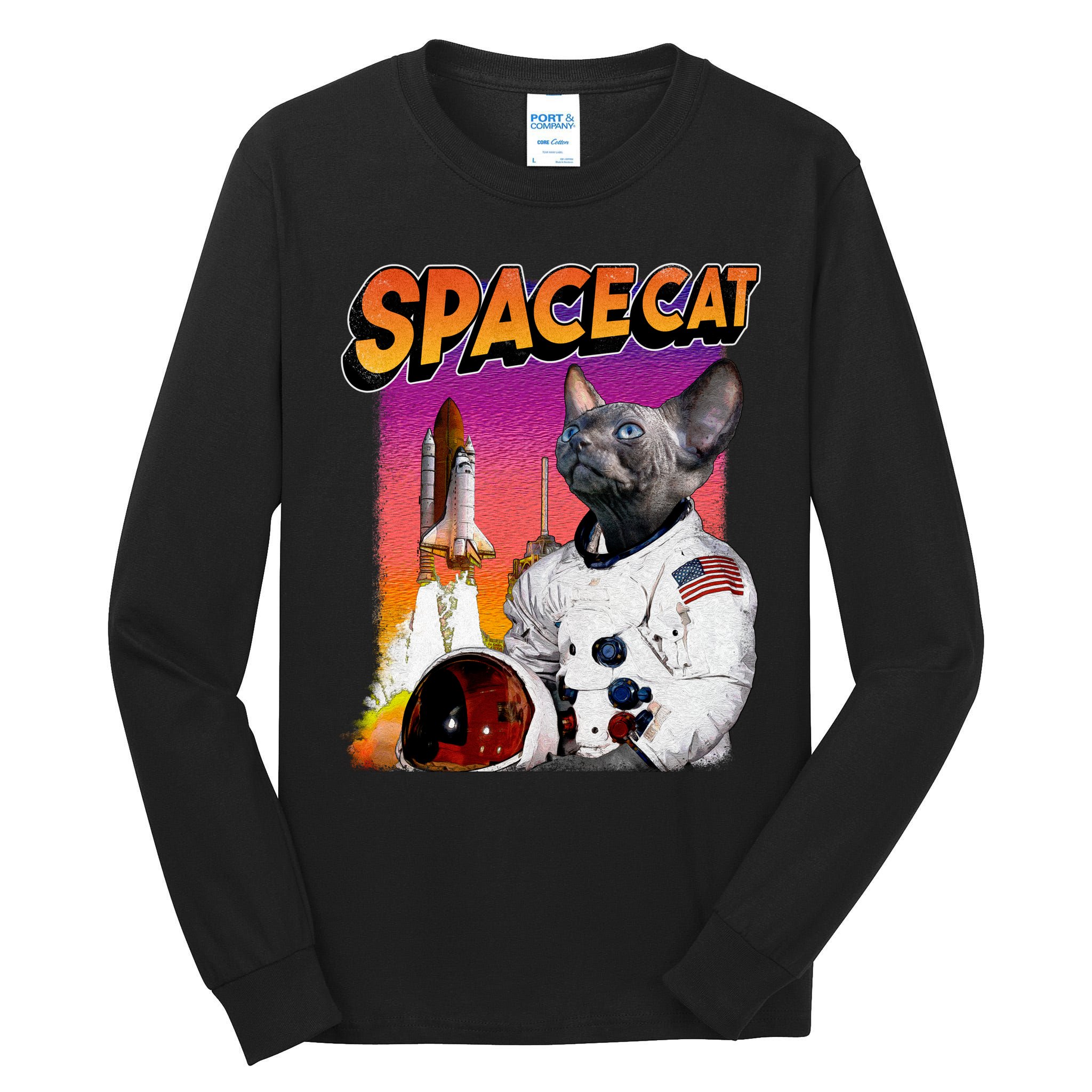 Space Cat Tall Long Sleeve T-Shirt