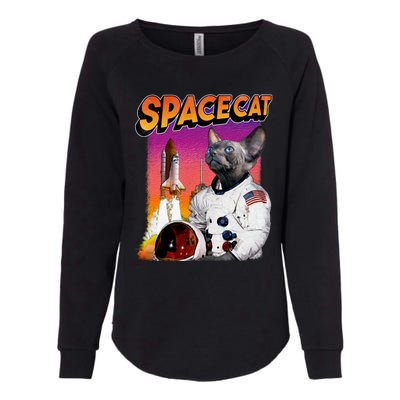 Space Cat Womens California Wash Sweatshirt