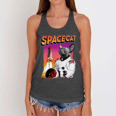 Space Cat Women's Knotted Racerback Tank