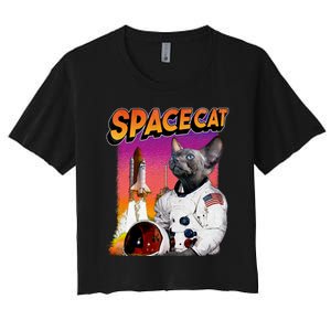 Space Cat Women's Crop Top Tee