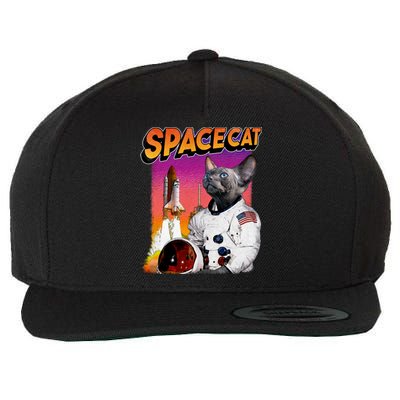 Space Cat Wool Snapback Cap