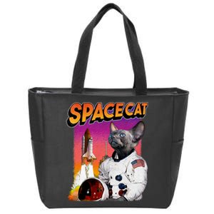 Space Cat Zip Tote Bag