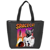 Space Cat Zip Tote Bag