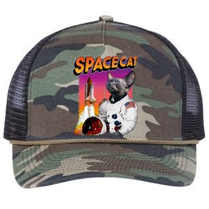 Space Cat Retro Rope Trucker Hat Cap