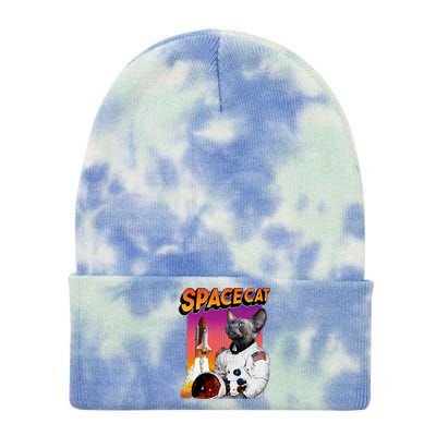 Space Cat Tie Dye 12in Knit Beanie