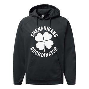 Shenanigans Coordinator St Patricks Day Gift Performance Fleece Hoodie