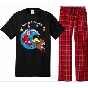 Surfing Christmas Santa Claus Is Coming To Town Gift Pajama Set