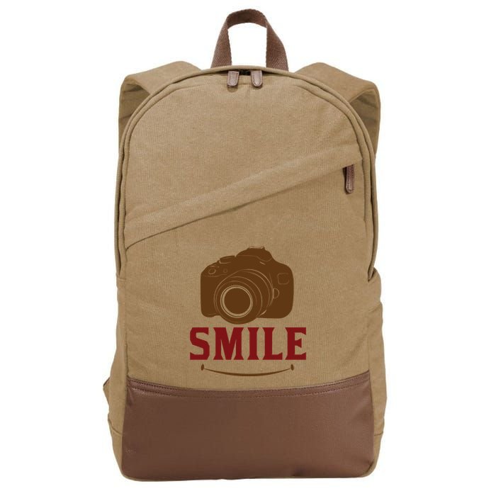 Smile Camera Cotton Canvas Backpack