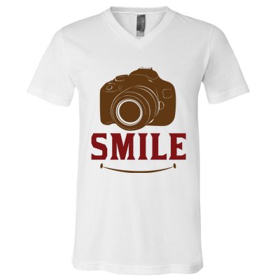 Smile Camera V-Neck T-Shirt