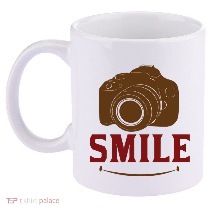 Smile Camera 11oz C Handle Ceramic Mug
