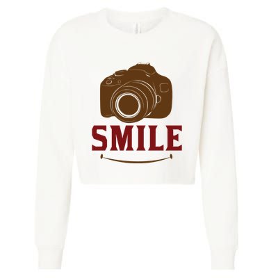 Smile Camera Cropped Pullover Crew
