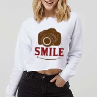 Smile Camera Cropped Pullover Crew