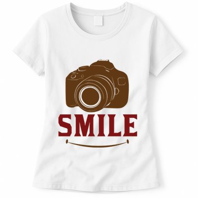 Smile Camera Womens T-Shirt
