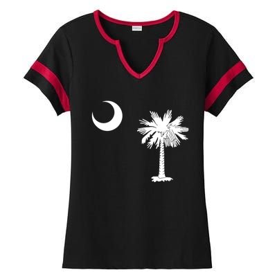 South Carolina State Flag Palmetto Moon Sc Pride Ladies Halftime Notch Neck Tee