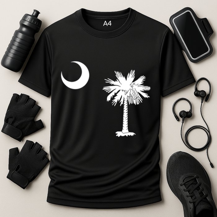 South Carolina State Flag Palmetto Moon Sc Pride Cooling Performance Crew T-Shirt