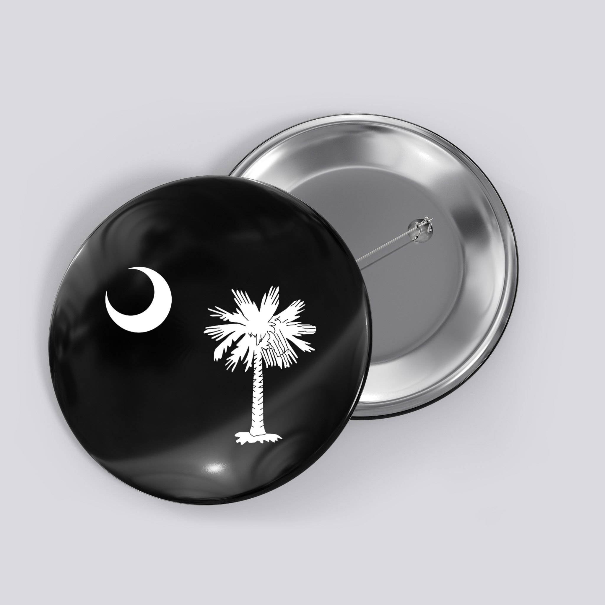 South Carolina State Flag Palmetto Moon Sc Pride Button