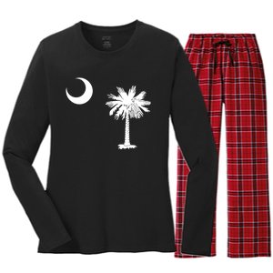 South Carolina State Flag Palmetto Moon Sc Pride Women's Long Sleeve Flannel Pajama Set 