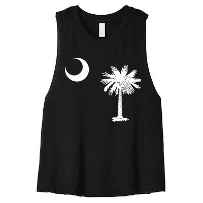 South Carolina State Flag Palmetto Moon Sc Pride Women's Racerback Cropped Tank