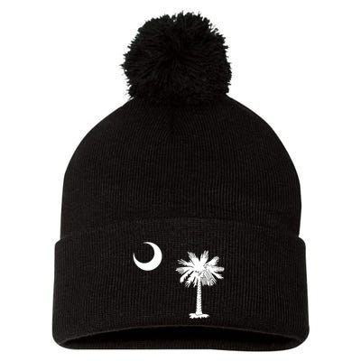 South Carolina State Flag Palmetto Moon Sc Pride Pom Pom 12in Knit Beanie