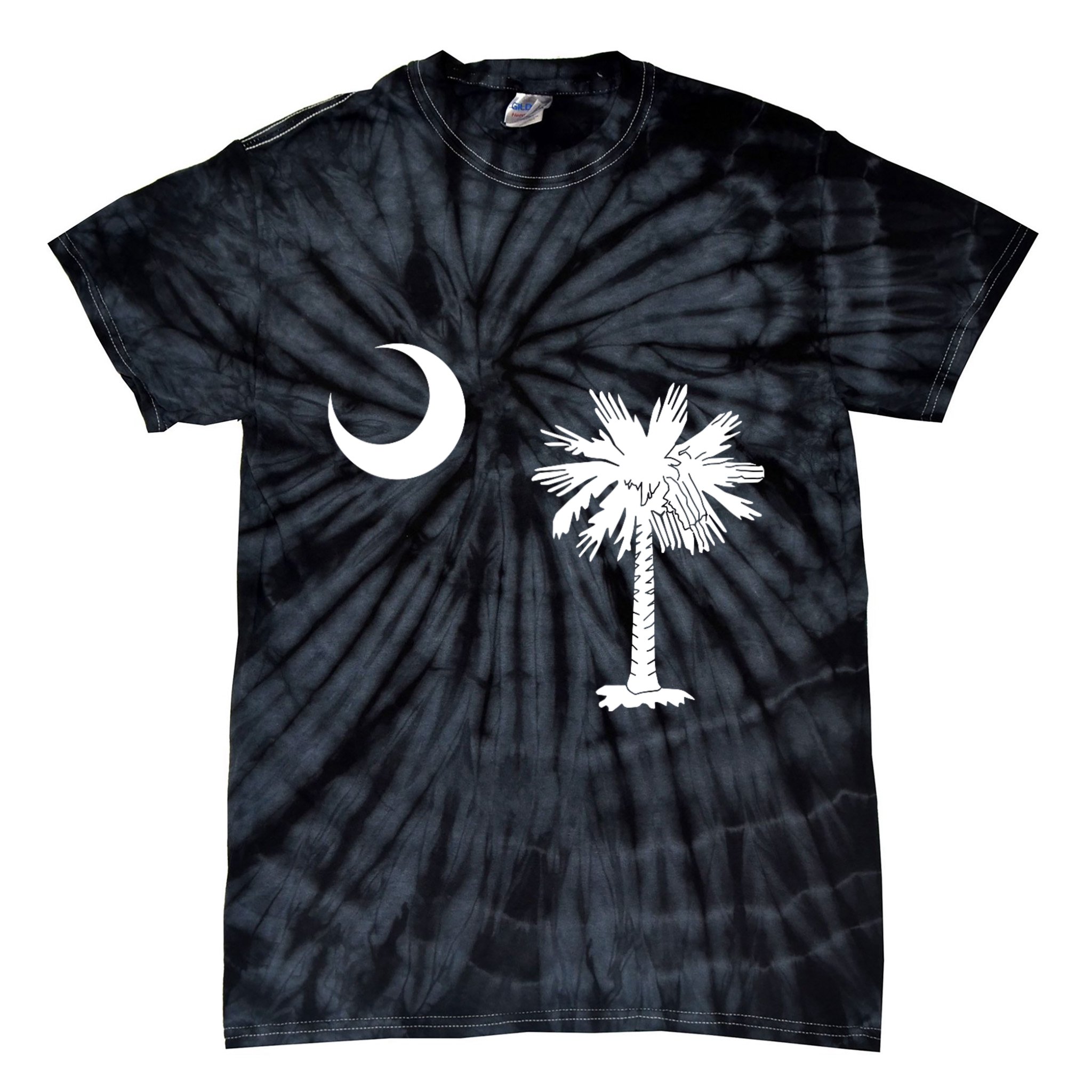 South Carolina State Flag Palmetto Moon Sc Pride Tie-Dye T-Shirt