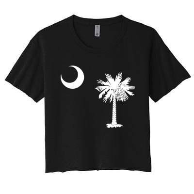 South Carolina State Flag Palmetto Moon Sc Pride Women's Crop Top Tee