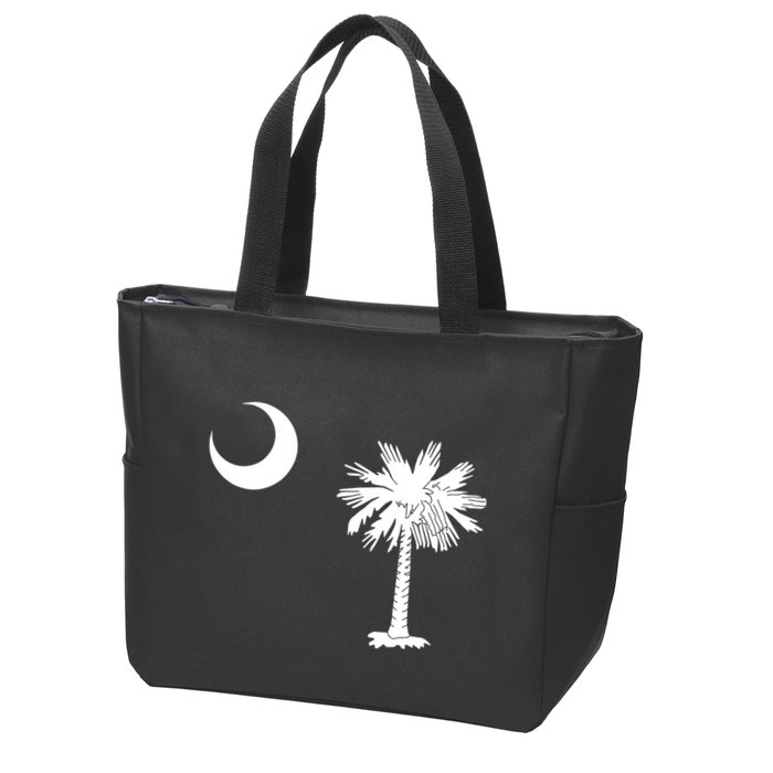 South Carolina State Flag Palmetto Moon Sc Pride Zip Tote Bag