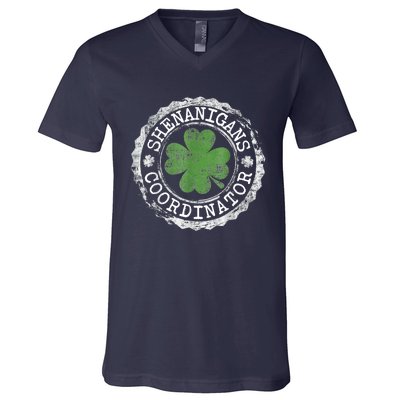 Shenanigans Coordinator Shamrock St. Patrick's Day V-Neck T-Shirt