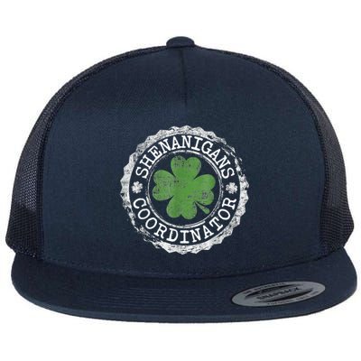 Shenanigans Coordinator Shamrock St. Patrick's Day Flat Bill Trucker Hat