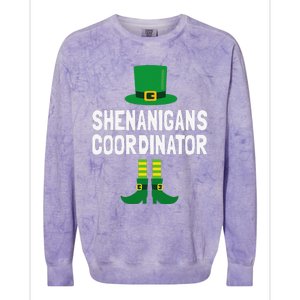 Shenanigans Coordinator St Patricks Day Colorblast Crewneck Sweatshirt