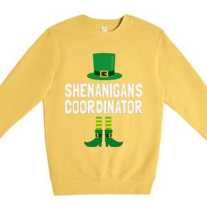 Shenanigans Coordinator St Patricks Day Premium Crewneck Sweatshirt