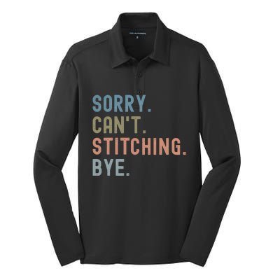 Sorry CanT Stitching Bye Silk Touch Performance Long Sleeve Polo