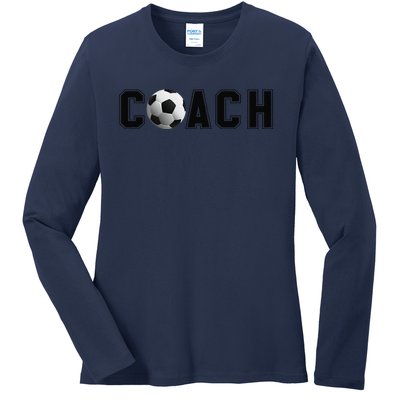 Soccer Coach Ladies Long Sleeve Shirt