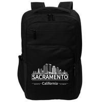 Sacramento California Skyline Travel To Sacramento Impact Tech Backpack
