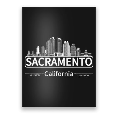 Sacramento California Skyline Travel To Sacramento Poster