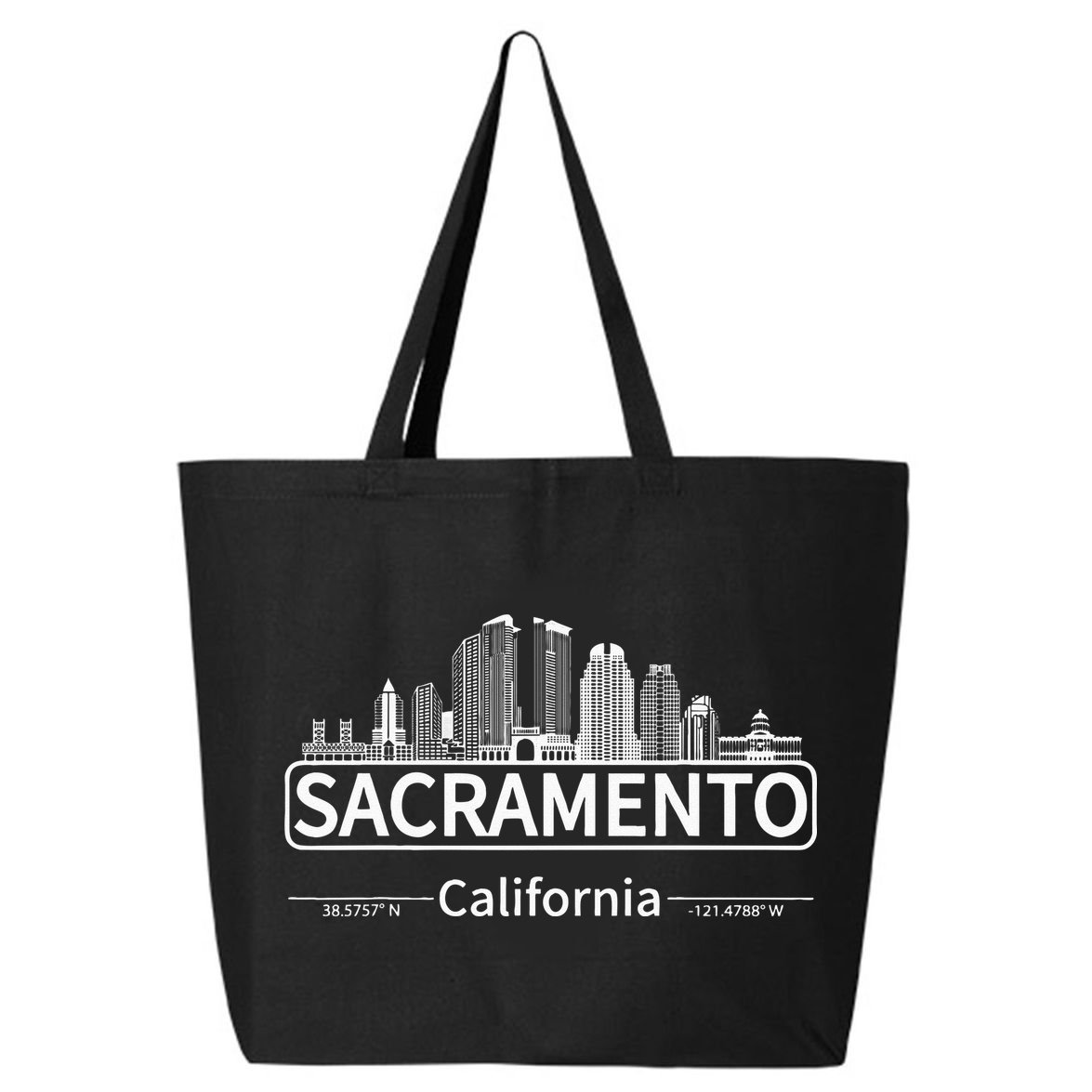Sacramento California Skyline Travel To Sacramento 25L Jumbo Tote