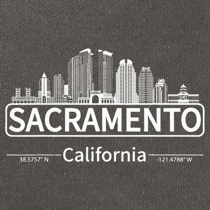 Sacramento California Skyline Travel To Sacramento Cotton Canvas Backpack