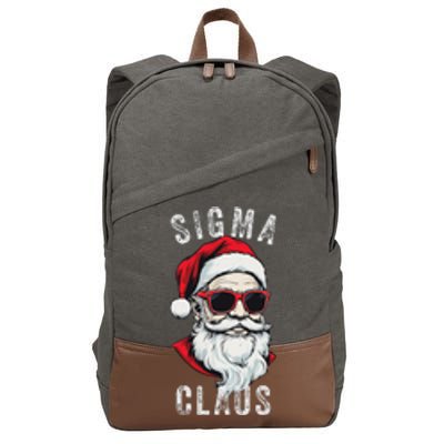 Sigma Claus Santa Funny Christmas Rizz Male The Rizzler Meme Cotton Canvas Backpack