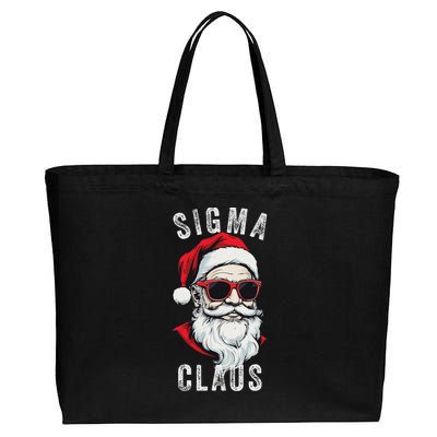 Sigma Claus Santa Funny Christmas Rizz Male The Rizzler Meme Cotton Canvas Jumbo Tote