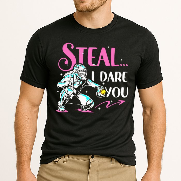 Softball Catcher Sports Design Funny Softball Player Performance Shirt