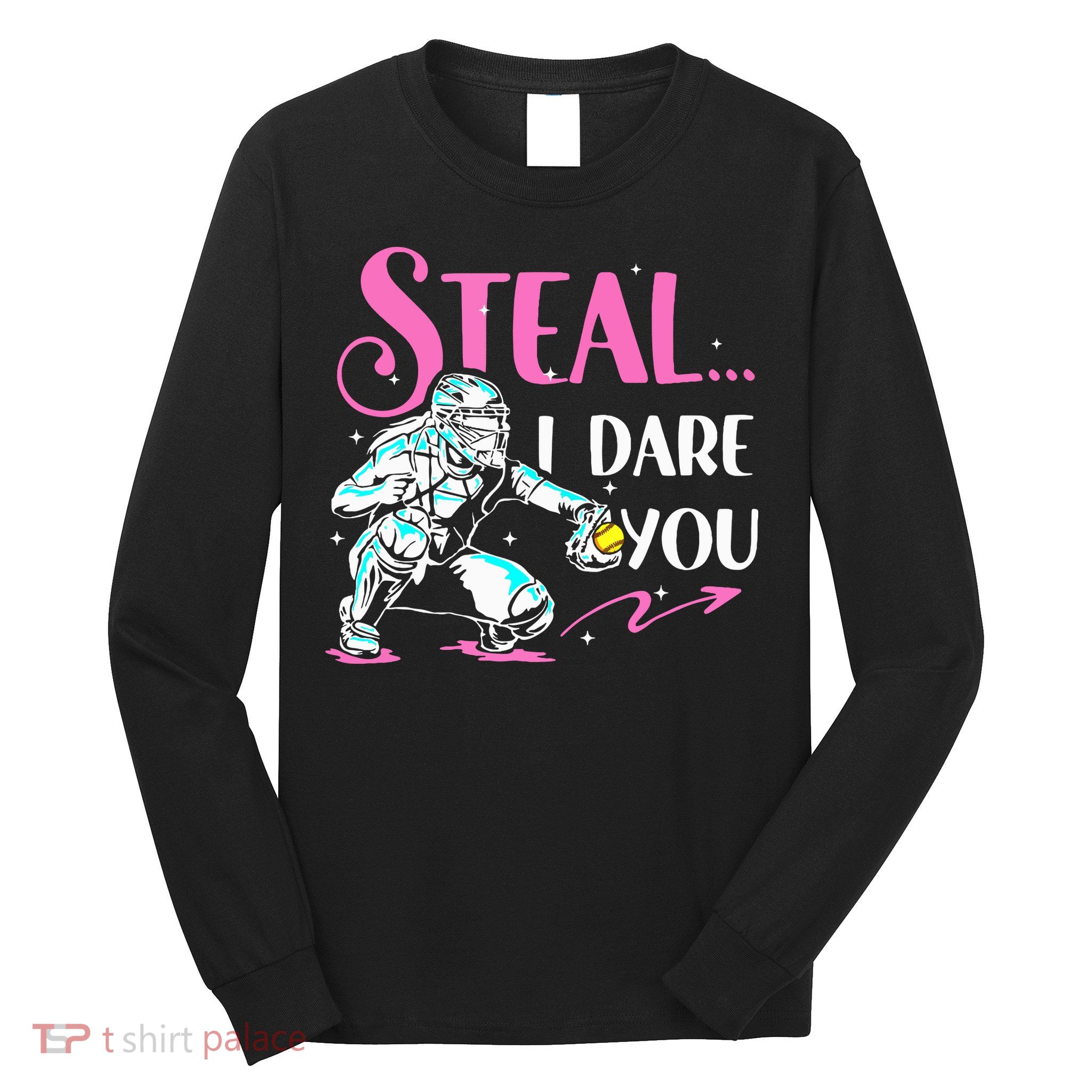 Softball Catcher Sports Design Funny Softball Player Long Sleeve Shirt